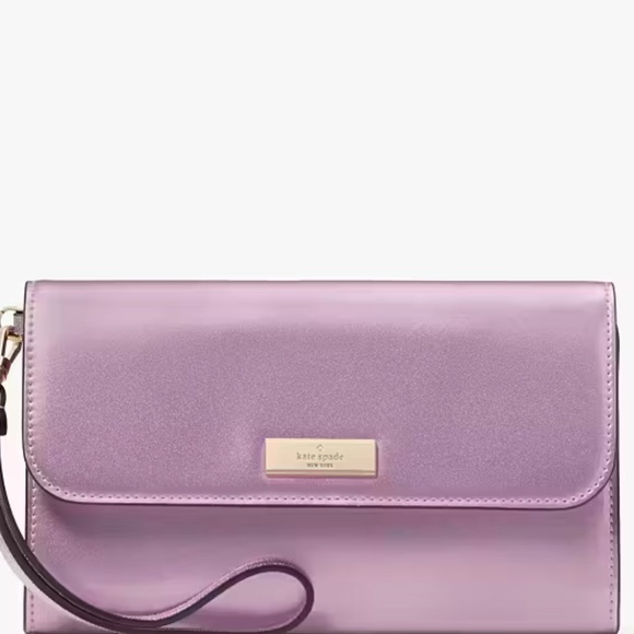 NWT Kate Spade Kenzie Boxed Medium Flap Wristlet in Patent Quartz Pink - Picture 2 of 12